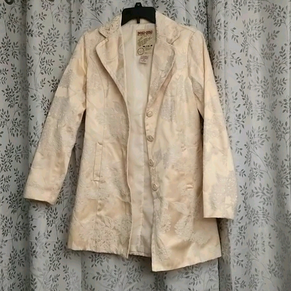 Jackets & Blazers - 2/$3 Cream, off white embroidered dress coat